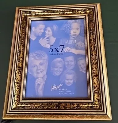 Lifetouch Gold Marble Style Wood? 5×7 Custom Picture Frame GLASS NOT INCLUDED  • $9.99