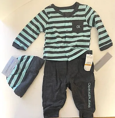 Calvin Klein Jeans Newborn 3 Piece Set 3F90073-99 Size 0-3months • £39