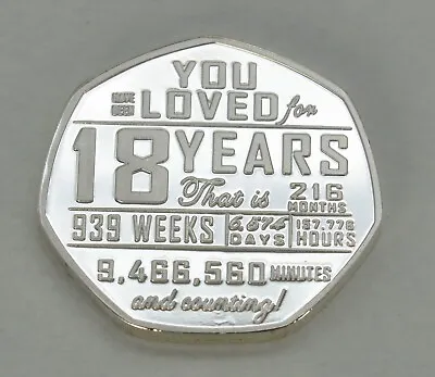 18th Birthday Silver Commemorative. Gift/Present 18 Years Congratulations • £7.99