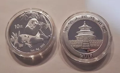 2007 1 Oz .999 Fine Silver 10 Yuan Chinese Silver Panda Coin BU In Capsule • $49.95