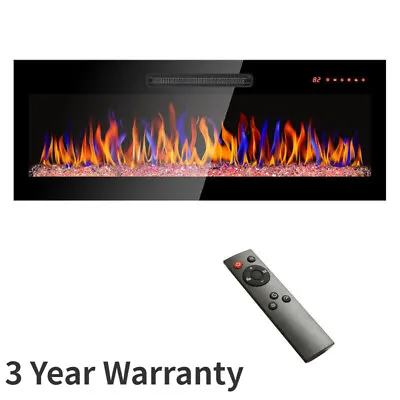 42  Electric Fireplace 1400W Recessed & Wall Mounted Ultra Thin Remote Control • $193.32