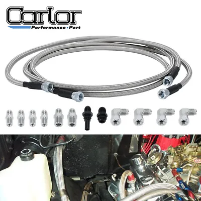 70  Flexible SS Braided Transmission Cooler Hose Line For Chevy 4L60E 700R4 AN6 • $44.50