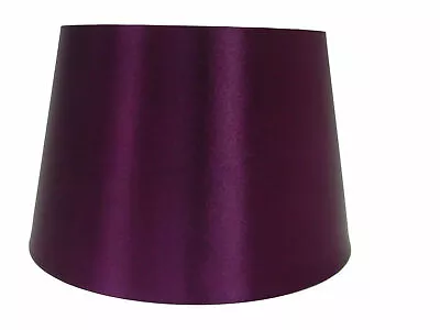 12  Satin Drum Ceiling Table Lamp Shade Home Decor Plum Black Red Ivory Heather • £9.99