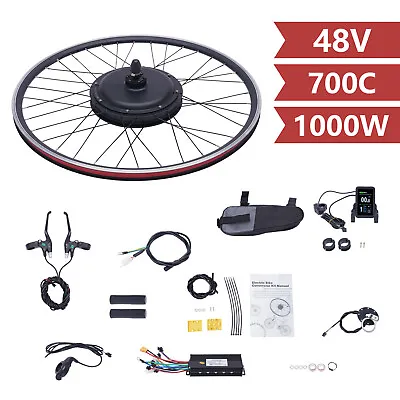 48V 1000W E-Bike Conversion Kit 28/29 Inch Front Wheel & Hub Motor Electric Bike • $209