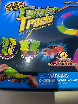 Race Car Track Twister Tracks Neon Glow New 2 Cars Included Flexible Bendable. M • $20