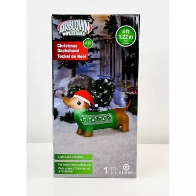 Gemmy Christmas Dachshund ~  4 Ft Wide LED Airblown Inflatable ~ New • $30