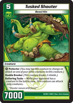 Kaijudo X3 TUSKED SHOUTER Rare #35/80 10INV (Playset) - Invasion Earth - 2013 NM • $1.03