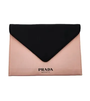 Prada Beauty Color Block Cosmetic Envelope Clutch Bag Pink Black 8 X 5.5 READ!! • $35