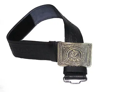 Leather Celtic Design Kilt Belt Black Scottish Antique Finish Buckle Brown • $21.99