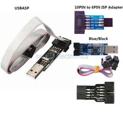 10Pin Convert To 6Pin Adapter Board+USBASP AVRISP USBISP Programmer USB STK500 S • $0.99