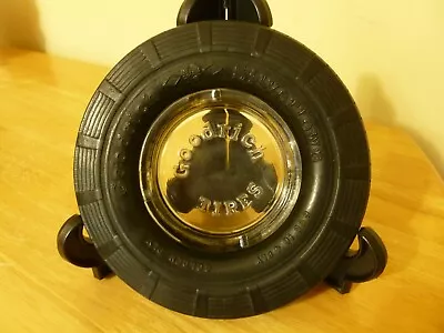 RARE 1940s -50s  GOODRICH  TIRES DEALERSHIP PROMO ASHTRAY/RUBBER/GLASS • $60