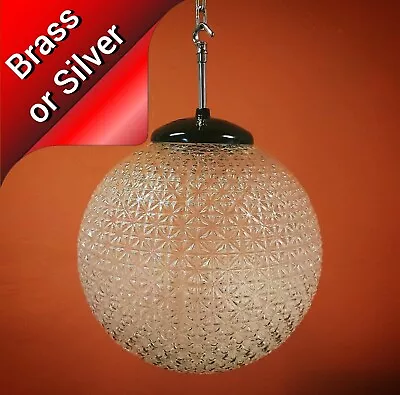 Vintage Schoolhouse Cut Glass Globe Kitchen Island Pendant Lights Czechoslovakia • $217.62