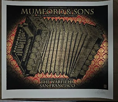 2010 Mumford & Sons CHUCK SPERRY KAW TEST PRINT 1/4 San Fran Poster Screen Print • $1349