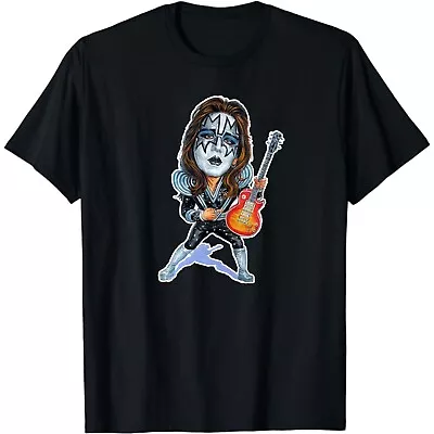 ACE FREHLEY CARTOON T-SHIRT Sizes S M L XL XXL Colours Black White • £15.59