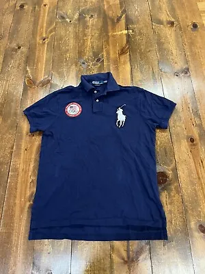 Polo Ralph Lauren Shirt Big Pony US Olympic Team Women’s Size Medium Blue Cotton • $13