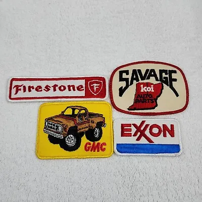 Vintage Sew On Patches Lot 4 Advertising Firestone GMC Exxon KOI 3-5.5 In 80-90s • $26.82