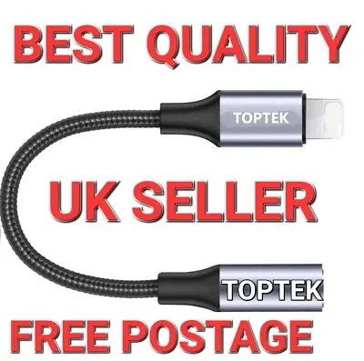 Adapter For IPhone To 3.5mm Aux Headphone Jack Genuine Connector Plug And Play • £4.99