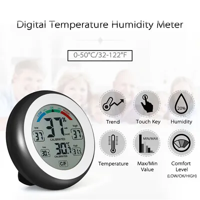 °C/°F Digital Thermometer Hygrometer Temperature Humidity Meter Max Min Value • £8.95