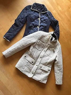 2 X Vintage Louis Feraud Ladies Quilted Jackets Size 12 Blue & White • £19.99