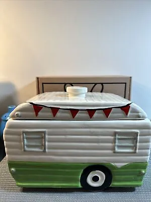 ON SALE!Retro Camper Trailer Ceramic Cookie Jar Retired World Market Collectible • $11