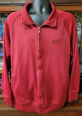 Vintage Marc ECKO Unlimited Zip Up Men's Long Sleeve Shirt Red Argyle XXXL 3XL • $29.99