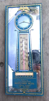 Vintage Mayflower Motel LaPorte IN Mirrored Thermometer • $29.99