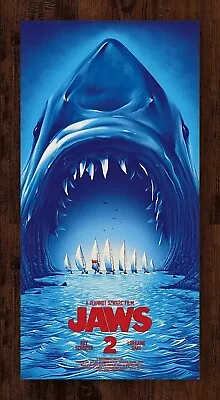 Jaws 2 New Terror In The Water Mondo Movie Poster LTD #/150 Art Print 12x24 • $111