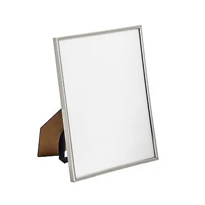 £6.99 • Buy Metal Photo Frame Metallic Portrait Standing Table Frames 8 X 10  Silver