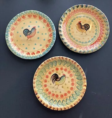 Set Of 3 Horchow Italy Chicken Rooster Plates 8 1/4” • $29.99