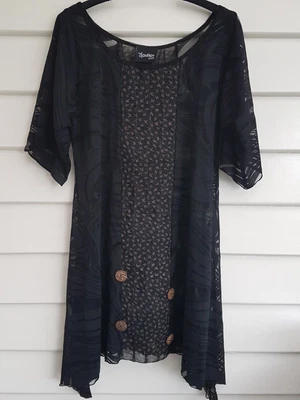 $15 • Buy THOMPSON CLOTHING, SIZE 12,woman BLACK SHEER, With Lots Of Detail. Made In W.A. 