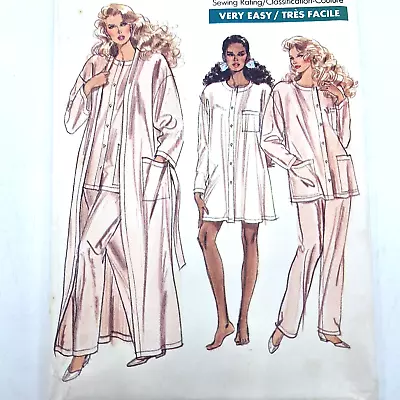 80s Vogue Pattern 7343 Misses’ Very Easy Top Pants Nightshirt Robe UC L-XL • $25.38