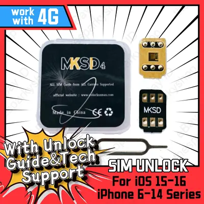 MKSD4 V1.5 Unlock Card RSIM Chip Service For IPhone 14 13 12 11 X XR 8 7 6 • $8.45