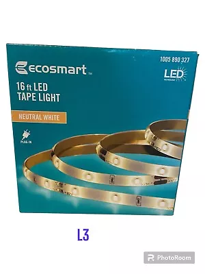 EcoSmart 16 Ft. Indoor Neutral White LED Strip Light New Free Shipping • $10.50