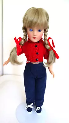 Modern Tagged 13  Mary Hoyer Play Doll Blonde In Pigtails In Pants Sweater Set • $95