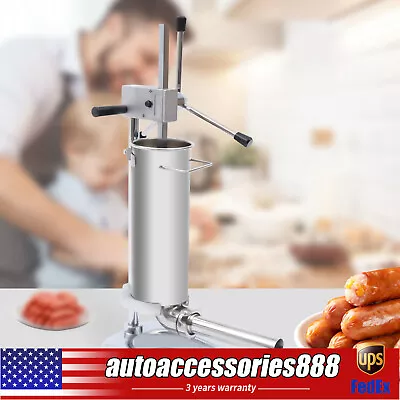 Stainless Steel Vertical Sausage Maker Meat Press Filling Manual Sausage Stuffer • $90.24