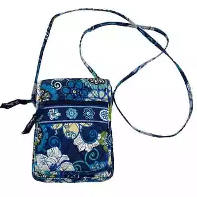 Vera Bradley Mini Hipster Crossbody Quilted Bag Blue Mod Floral Print Travel • $9.75