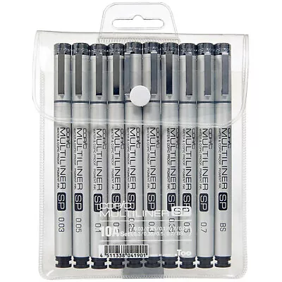 Copic Multiliner SP Brush Black Pen 10 Piece Set (10A) • $124.87