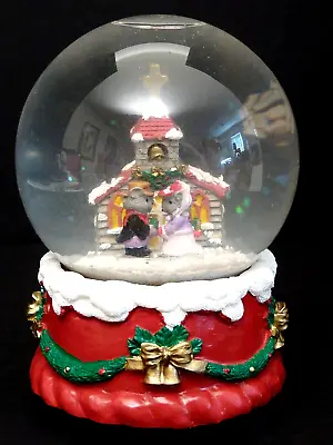 £12.84 • Buy Santa Snow Globe Christmas Working Music Box Mice Church Marriage No Box