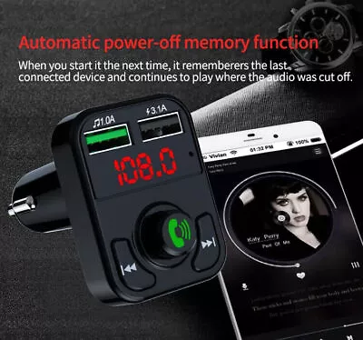 Car Bluetooth FM Transmitter Wireless USB Charger MP3 Player Handsfree Kit • £5.99