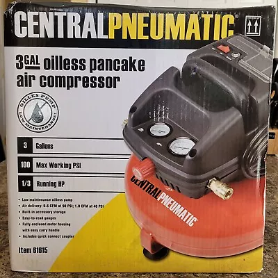 Central Pneumatic 3Gal Oilless Pancake Air Compressor New • $40