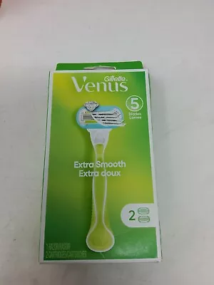 Gillette Venus Embrace Smooth Green Women's Razor W/ 2 Blade Refills New In Box • $10