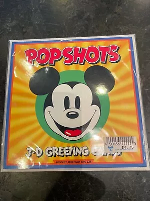 Vintage Walt Disney Minnie's Birthday Pop Shots 3D Pop-Up Greeting Card NEW • $5.99