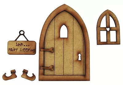 Wooden Fairy Door Sleeping Fairy Door Fairy Window Fairy Sign Fairy Garden Door • £6.95