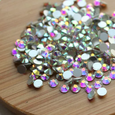 1440 Glass Nail Art Rhinestones Flat Back Crystal Gems DIY Art Deco Craft Beads • £5.63