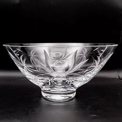 Lenox Cut Crystal Lotus Bowl Serving/Fruit Pattern  LC75  Round Floral 8  • $15