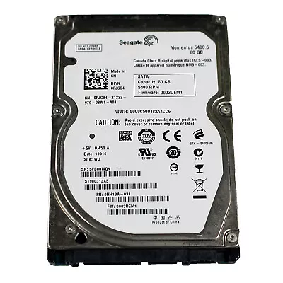 Lot Of 5 Seagate Momentus 80GB SATA HDD 3Gb/s 8MB 5400RPM 2.5” *FAST SHIPPING* • $39.99