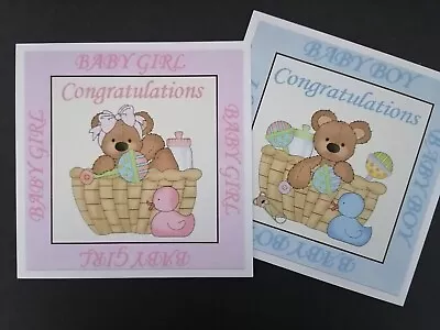 Exclusive Choice Cute Baby Boy Girl Congratulations Birth Flat Card Toppers Duck • £1.10