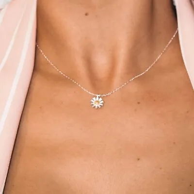 Daisy Flower Pendant Necklace Womens Necklace Sterling Silver Daisy • £20