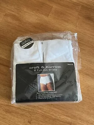 6 Vintage Croft & Barrow Full-Cut Briefs White 100% Combed Cotton Size 40 New • $39.99