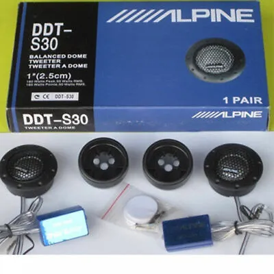 ALPINE DDT-S30 Car Stereo Speakers Music Soft Dome Balanced Car Tweeters 360W US • $16.89